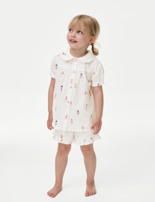 

M&S Collection Pijama 100% algodón con diseño de bailarina (1-8 años) - Ivory, Ivory