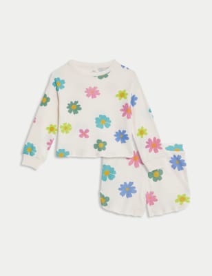 

M&S Collection Pijama floral gofrado con algodón (12 meses-16 años) - Ecru Mix, Ecru Mix