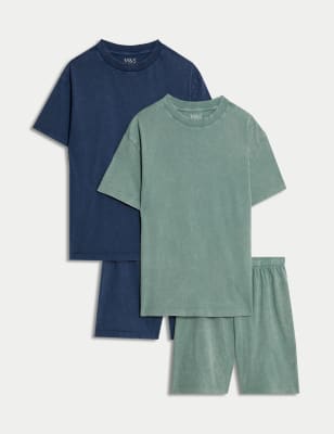 

M&S Collection 2er-Pack Schlafanzugsets aus reiner Baumwolle (6-16 J.) - Mid Grey, Mid Grey