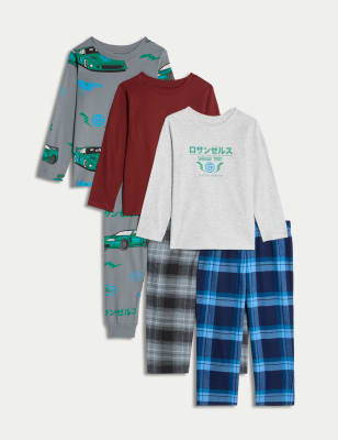 

Boys M&S Collection 3pk Pure Cotton Racing Car Pyjama Sets (1-16 Yrs) - Indigo, Indigo