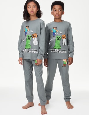 

M&S Collection Schlafanzug mit Minecraft™-Motiv (3-16 J.) - Blue Mix, Blue Mix