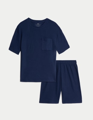 

M&S Collection Pijama gofrado con mezcla de algodón (12 meses-16 años) - Indigo, Indigo