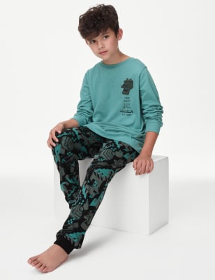 

Boys M&S Collection Minecraft™ Pure Cotton Pyjamas (3-13 Yrs) - Green Mix, Green Mix