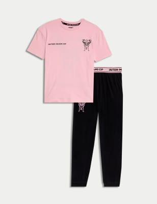 M&S Boys Inter Miami Football Pyjamas (6-16 Yrs) - 13-14 - Pink Mix, Pink Mix