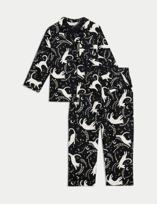 

M&S Collection Pijama estampado 100% algodón con estampado de gatos Mini Me (1-16 años) - Black, Black