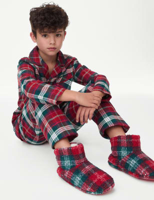 

Boys M&S Collection Pure Cotton Check Pyjamas (1-16 Yrs) - Red, Red