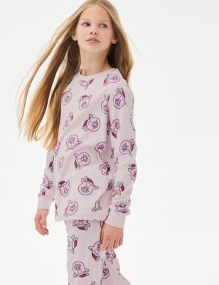 Fleece Percy Pig Pyjamas 1 16 Yrs LIGHT PINK Pyjamas M S AT