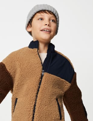 

Boys M&S Collection Borg Colour Block Jacket (6-16 Yrs) - Multi, Multi