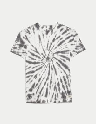

M&S Collection T-Shirt aus reiner Baumwolle mit Batikmuster (6-16 Jahre) - Grey Mix, Grey Mix