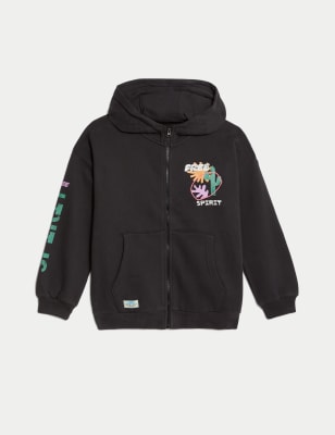 

M&S Collection Sudadera con capucha de algodón 'Free Spirit' (6-16 años) - Charcoal, Charcoal