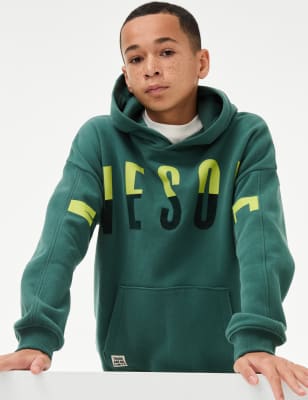 

Boys M&S Collection Cotton Rich Awesome Print Hoodie (2-16 Yrs) - Green, Green