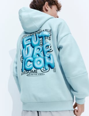 

Boys M&S Collection Cotton Rich Future Icon Print Hoodie (6-16 Yrs) - Light Steel Blue, Light Steel Blue