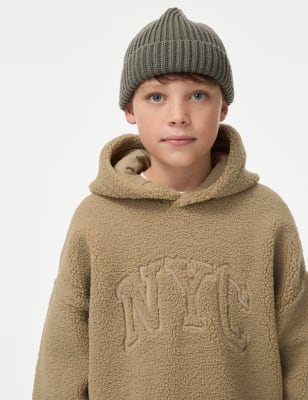 

Boys M&S Collection Borg NYC Hoodie (6-16 Yrs) - Brown, Brown