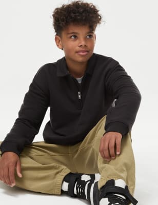 

Boys M&S Collection Cotton Rich Half Zip Sweatshirt (6-16 Yrs) - Black, Black