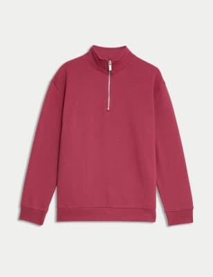 

Boys M&S Collection Cotton Rich Half Zip Sweatshirt (6-16 Yrs) - Chilli, Chilli