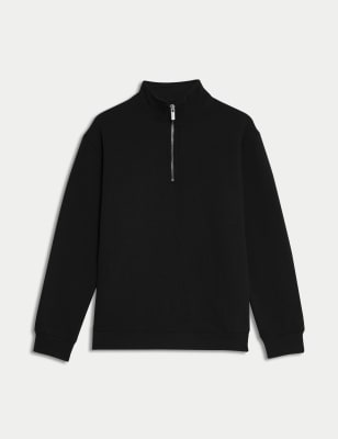 

Boys M&S Collection Cotton Rich Half Zip Sweatshirt (6-16 Yrs) - Black, Black