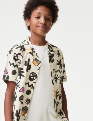 

Boys M&S Collection Pure Cotton Skull Print Shirt & T-Shirt Set - Cream Mix, Cream Mix