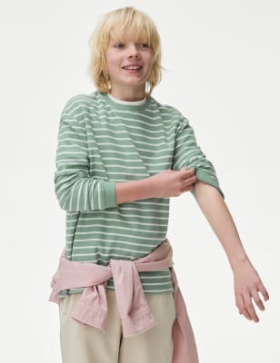 

Boys M&S Collection Cotton Rich Striped Top (6-16 Yrs) - Green Mix, Green Mix