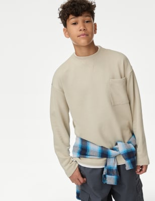 

Boys M&S Collection Cotton Rich Top (6-16 Yrs) - Stone, Stone