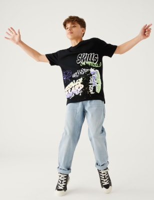 

Marks & Spencer Pure Cotton Graffiti Slogan T-Shirt (BOYS, BLACK MIX, 11-12)