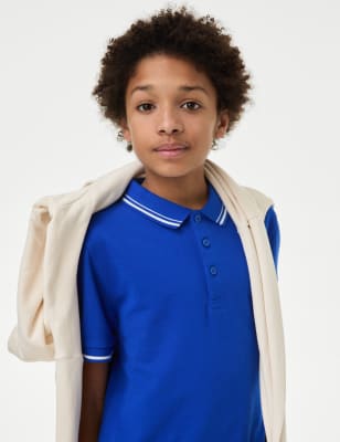 

Boys M&S Collection Pure Cotton Polo Shirt (6-16 Yrs) - Dark Blue, Dark Blue