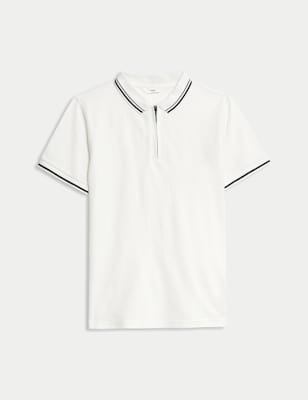 

Boys M&S Collection Pure Cotton Half Zip Polo Shirt (6-16 Yrs), White