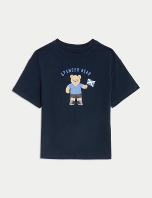 

T-Shirt aus reiner Baumwolle mit Spencer Bear™- und Schottlandmotiv (6-16 J.) - Dark Navy, Dark Navy