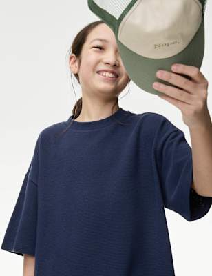 

Boys M&S Collection Pure Cotton Textured T-Shirt (6-16 Yrs), Navy