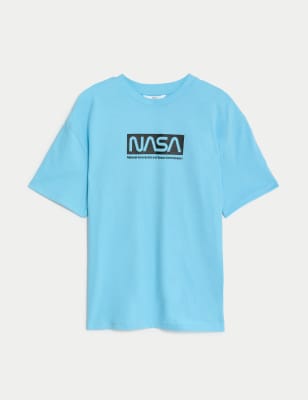 

M&S Collection T-Shirt aus reiner Baumwolle mit NASA™-Motiv (6-16 J.) - Blue, Blue