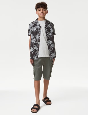 

Boys M&S Collection 2pc Palm Print Shirt and T-Shirt Set(6-16 Yrs) - Charcoal Mix, Charcoal Mix