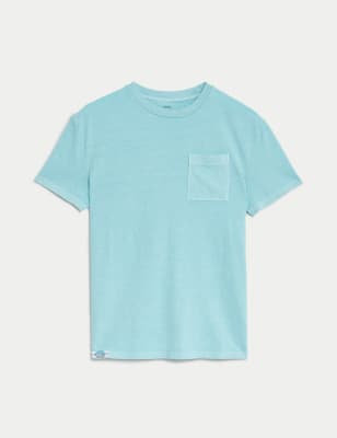 

Boys M&S Collection Pure Cotton Garment Dyed T-Shirt (6-16 Yrs), Light Blue
