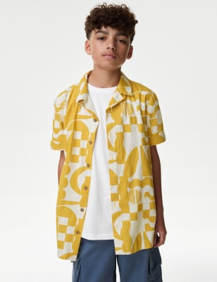 

M&S Collection 2-teiliges Set (Hemd und T-Shirt) aus reiner Baumwolle (6-16 J.) - Mustard, Mustard