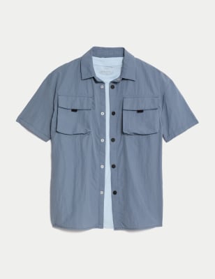 

Boys M&S Collection Utility Shirt & T-Shirt Set (6-16 Yrs) - Blue, Blue