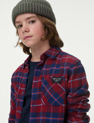 

Boys M&S Collection 2pc Pure Cotton Checked Shirt & T-Shirt Set (6-16 Yrs) - Red Mix, Red Mix