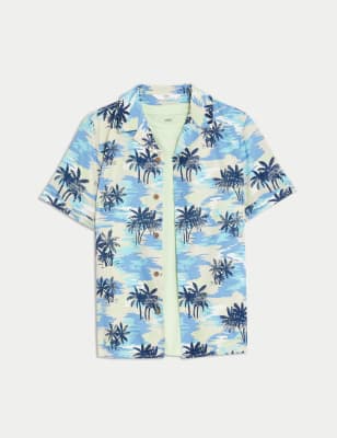 

Boys M&S Collection 2pc Pure Cotton Palm Print Shirt & T-Shirt Set (6-16 Yrs) - Blue Mix, Blue Mix