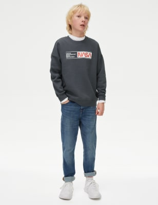 

Boys M&S Collection Cotton Rich NASA™ Sweatshirt (6-16 Yrs) - Charcoal, Charcoal