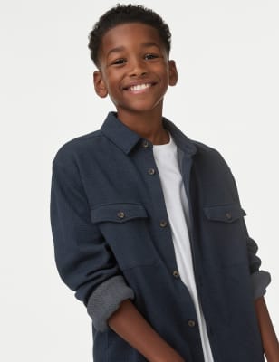 

Boys M&S Collection Cotton Rich Checked Shirt (6-16 Yrs) - Navy, Navy