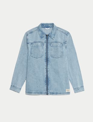 

M&S Collection Denimhemd mit Reißverschluss (2-16 J.) - Light Denim, Light Denim