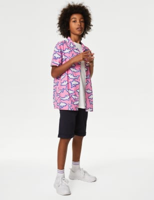 

M&S Collection Conjunto de 2 piezas de camiseta y camisa de algodón con estampado de tiburones (6-16 años) - Pink Mix, Pink Mix