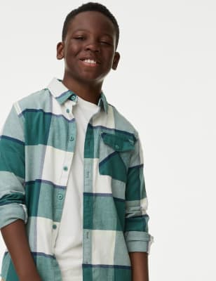 

Boys M&S Collection 2pc Pure Cotton Shirt & T-Shirt Set (6-16 Yrs) - Green Mix, Green Mix