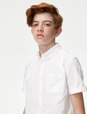 

Boys M&S Collection Pure Cotton Plain Shirt (6-16 Yrs) - White, White