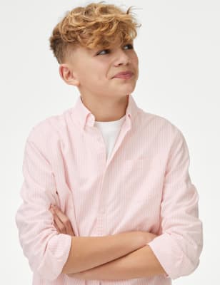 

M&S Collection Camisa Oxford de rayas 100% algodón (6-16 años) - Pink Mix, Pink Mix