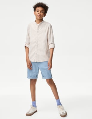 

Boys M&S Collection Cotton Rich Striped Shirt (6-16 Yrs) - Ecru Mix, Ecru Mix