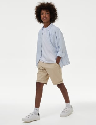 

M&S Collection Chinoshorts mit hohem Baumwollanteil (6-16 J.) - Light Stone, Light Stone