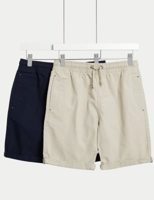 

M&S Collection 2er-Pack Ripstop-Shorts aus reiner Baumwolle (6-16 Jahre) - Stone Mix, Stone Mix