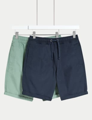 

Boys M&S Collection 2pk Pure Cotton Ripstop Shorts (6-16 Yrs) - Navy Mix, Navy Mix