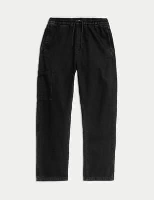 

Boys M&S Collection Relaxed Denim Cargo Jeans (6-16 Yrs) - Black, Black