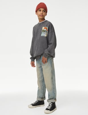 

Boys M&S Collection Pure Cotton Acid Wash Jeans (6-16 Yrs) - Light Indigo, Light Indigo