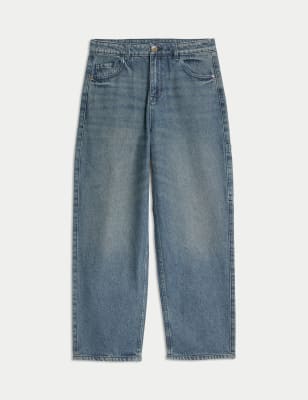 

M&S Collection Bequeme Jeans aus reiner Baumwolle mit Seitentasche (6-16 J.) - Blue, Blue