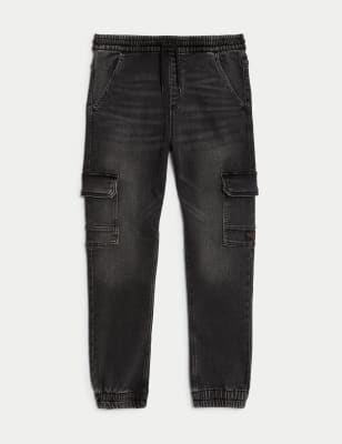 

Boys M&S Collection Regular Cotton Rich Jeans (6-16 Yrs) - Black Denim, Black Denim